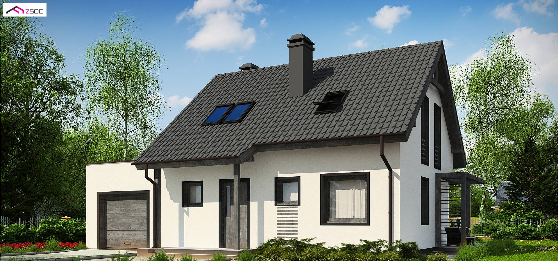 Namo projektas Z212 GL - Su garažu kairėje